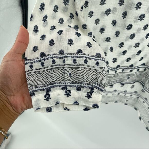 Dylan Women’s Boho Printed Poet Swing Cotton Tassel Tie Blouse Top Small - Picture 7 of 16